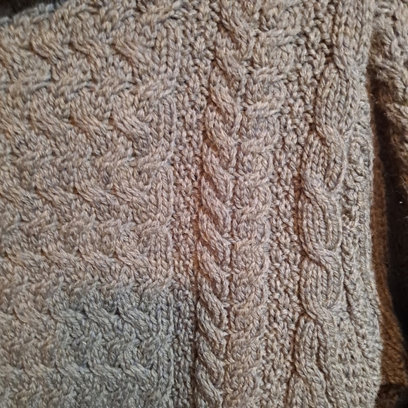 Aran Irish Merino Wool Women Open Front Long Sweater Cardigan Oversize S… - Picture 9 of 10